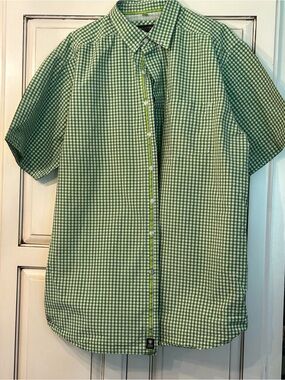 Ariat Arena-Pro Men’s Green and White Short Sleeve Button-Down Shirt - XL Tall